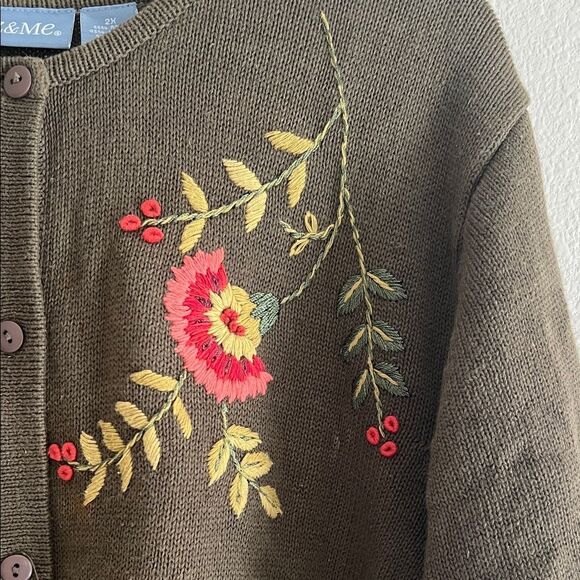 Vintage Liz & Me Cotton Embroidered Sweater Top - Picture 2 of 7